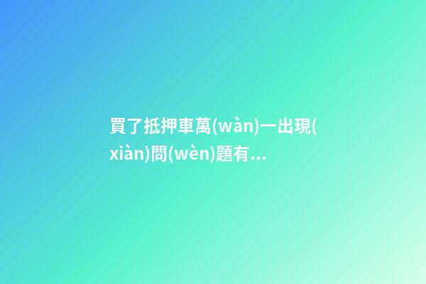 買了抵押車萬(wàn)一出現(xiàn)問(wèn)題有權(quán)利報(bào)警嗎？